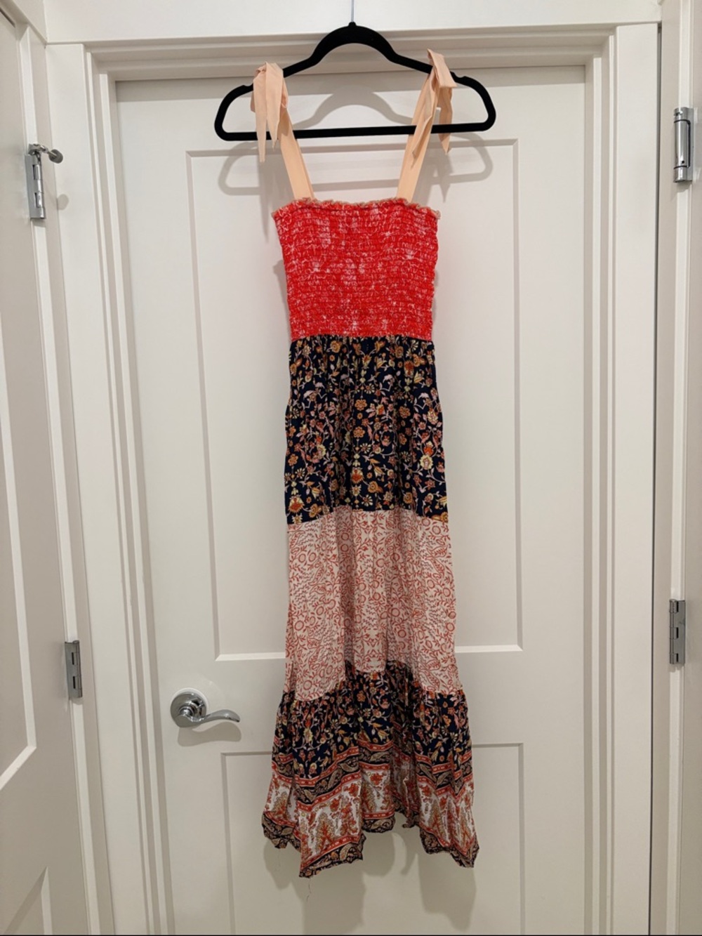 LAST ONE NEW [Haptics] Vacay Vibes Floral Smocked Tiered Maxi Dress Women's S - Picture 8 of 10